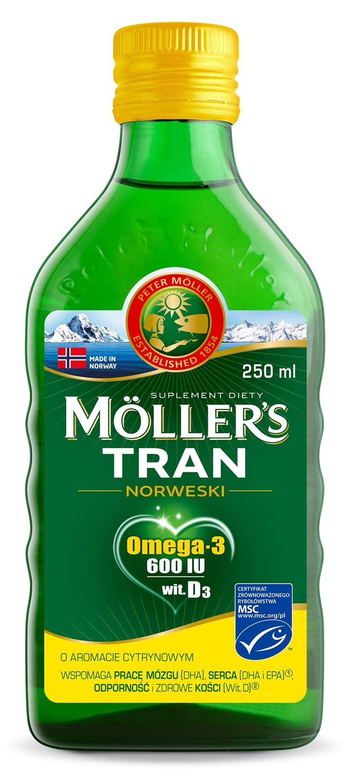 MOLLER'S Tran Norweski Cytrynowy - suplement diety 250ml