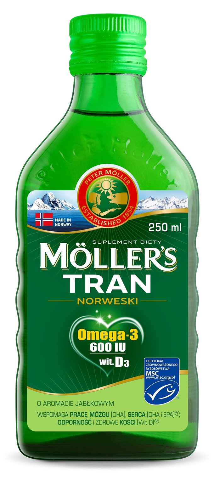 MOLLER'S Tran Norweski Jabłkowy - suplement diety 250ml