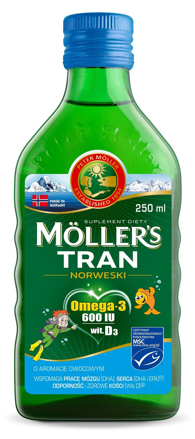 MOLLER'S Tran Norweski Owocowy - suplement diety 250ml
