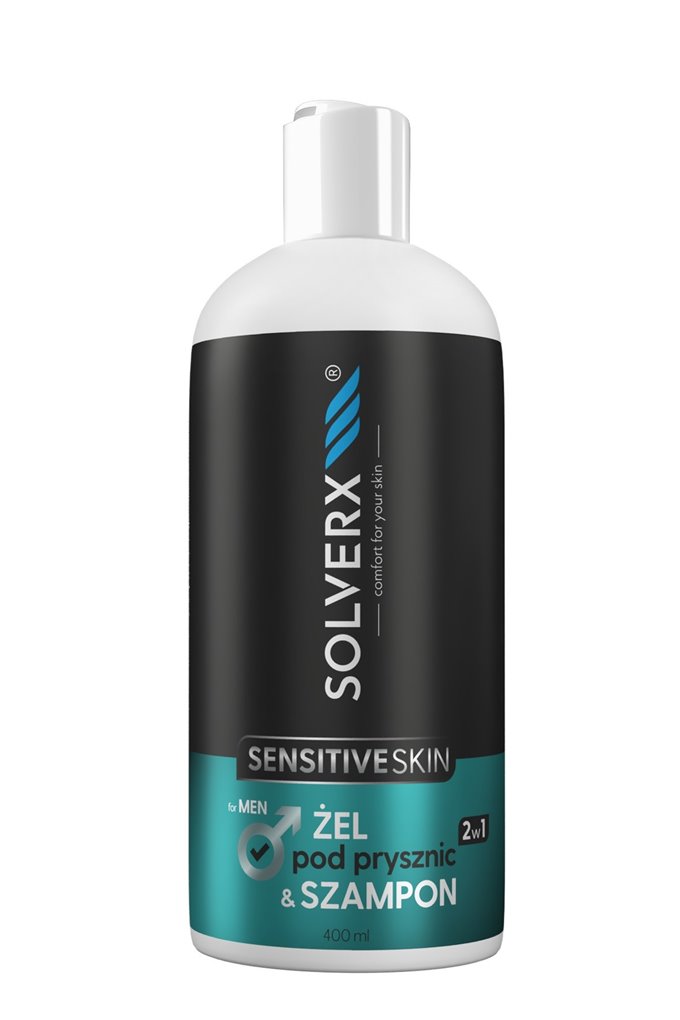 SOLVERX Sensitive Skin Men Żel pod prysznic i Szampon 2w1 400ml